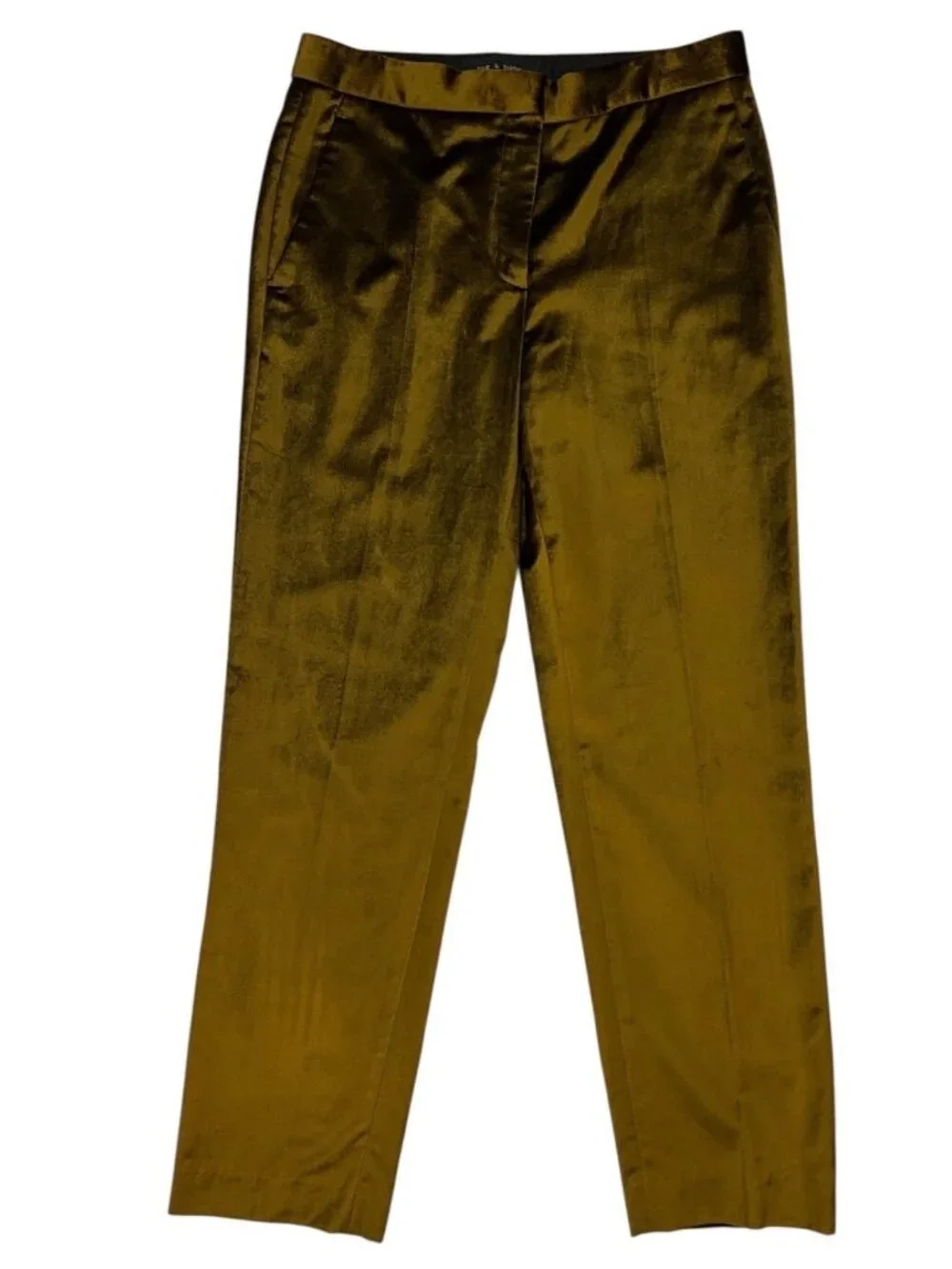 Rag & Bone Poppy Velvet Trouser Pant 2 Olive